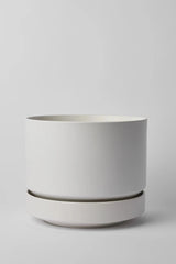 LBE Design Revival Ceramics Round Two Planter in White.