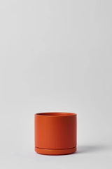 LBE Design Solid Goods Cylinder and saucer in Rust, empty