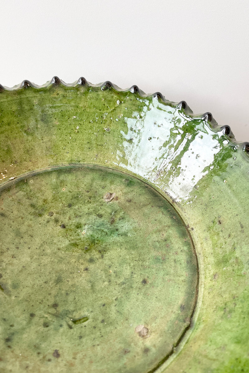 Tamegroute Green compote detail showing the variation of glaze