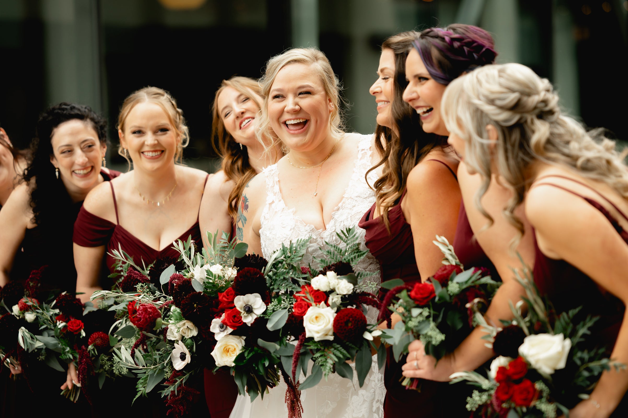 Taylor and Carl wedding at the Greenhouse Lofts in Chicago. Floral by Sprout Home. Photograph by www.jasonthomascrocker.com