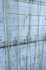 A detailed view of Screen Trellis Narrow Romaine against wooden backdrop