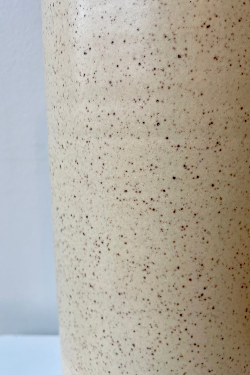 A detail of the glaze on the Jacqueline vase butter speckle.