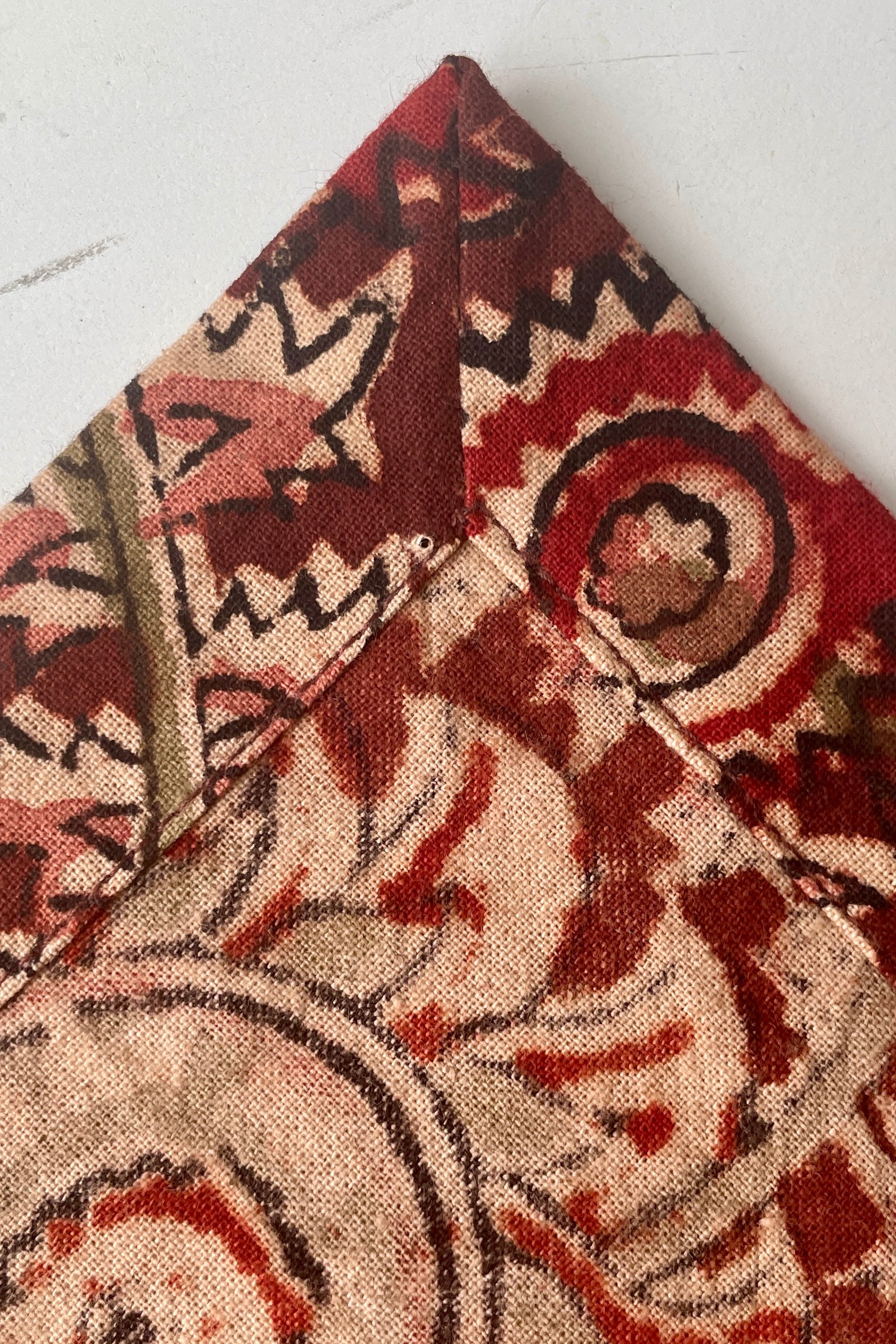 interior seaming detail of the Lela Adah Napkin. 