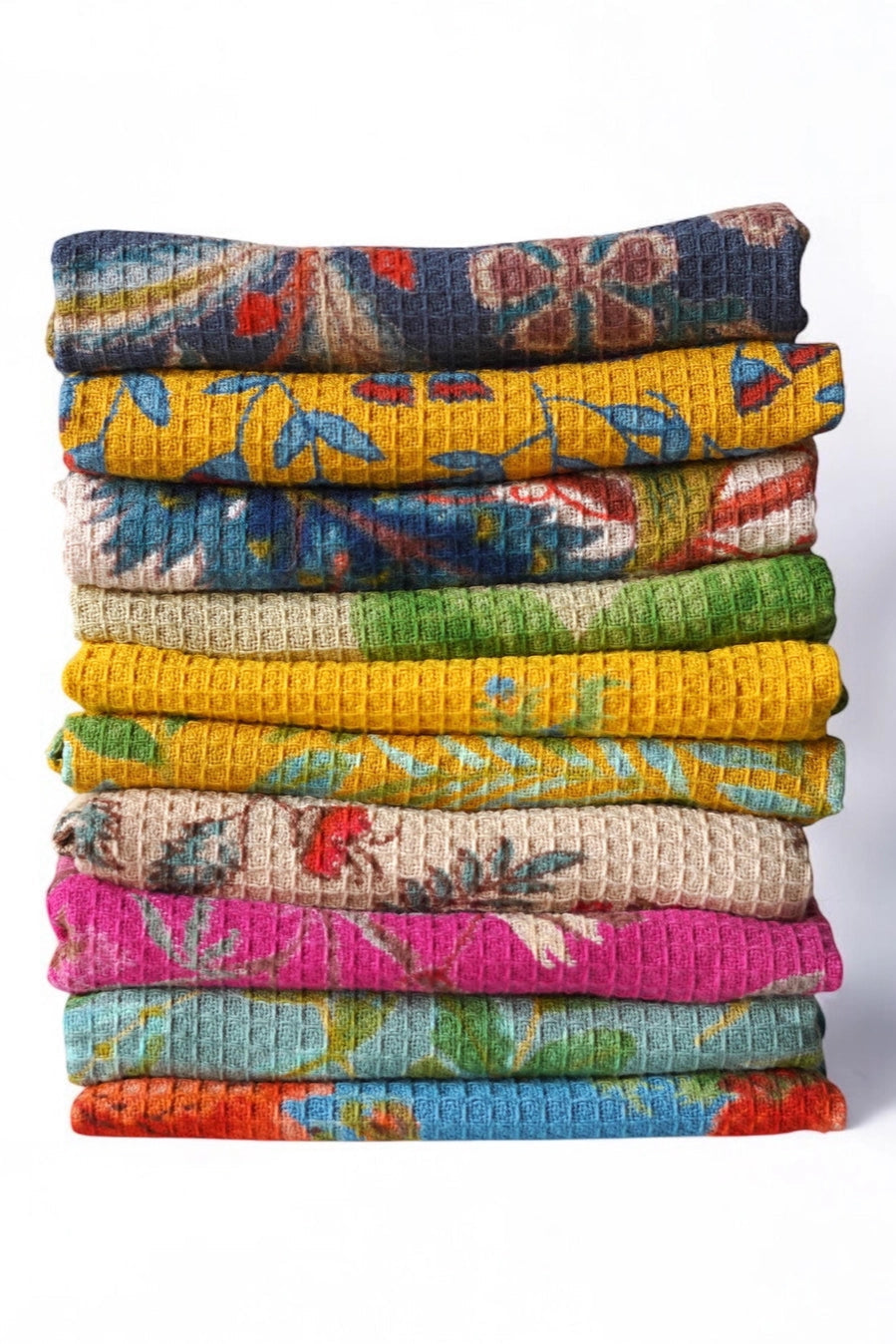 Vintage Print Inspired Kitchen Towel stacked in different prints ©Annahmol