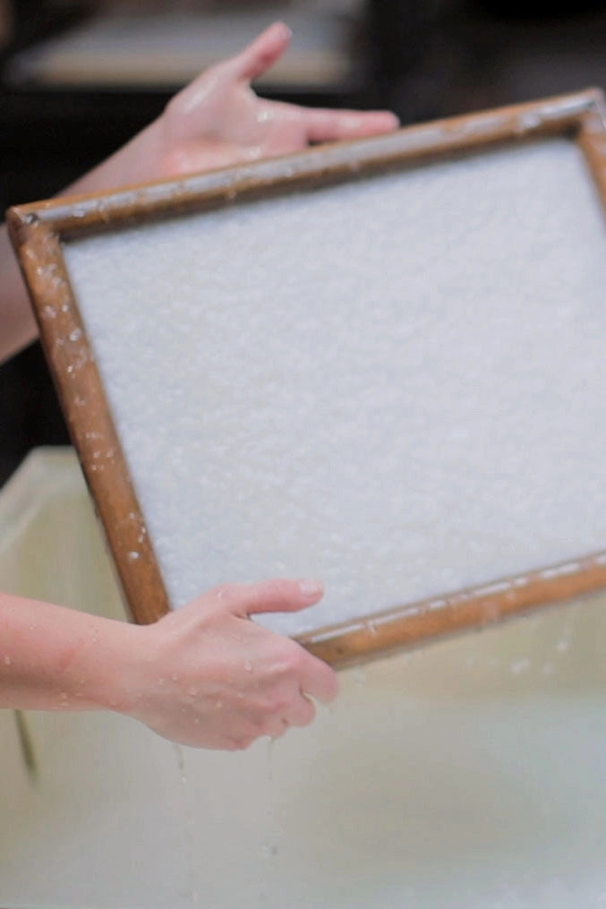 paper being made by hand ©Sustainable Paper+Craft