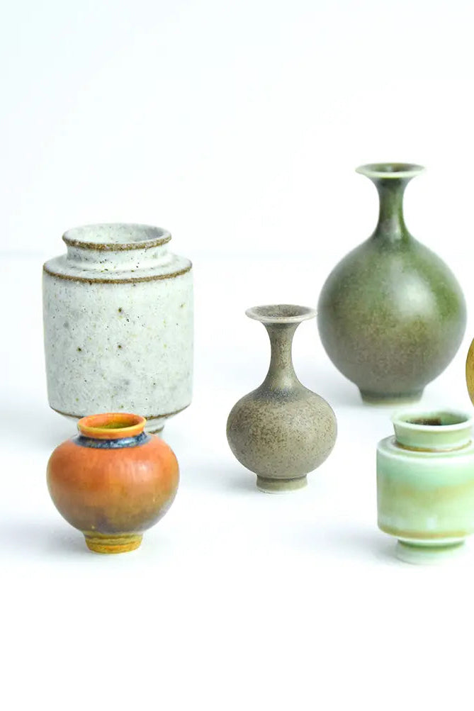 Set of ceramic vases in various shapes and colors on a white background ©SGW Labs