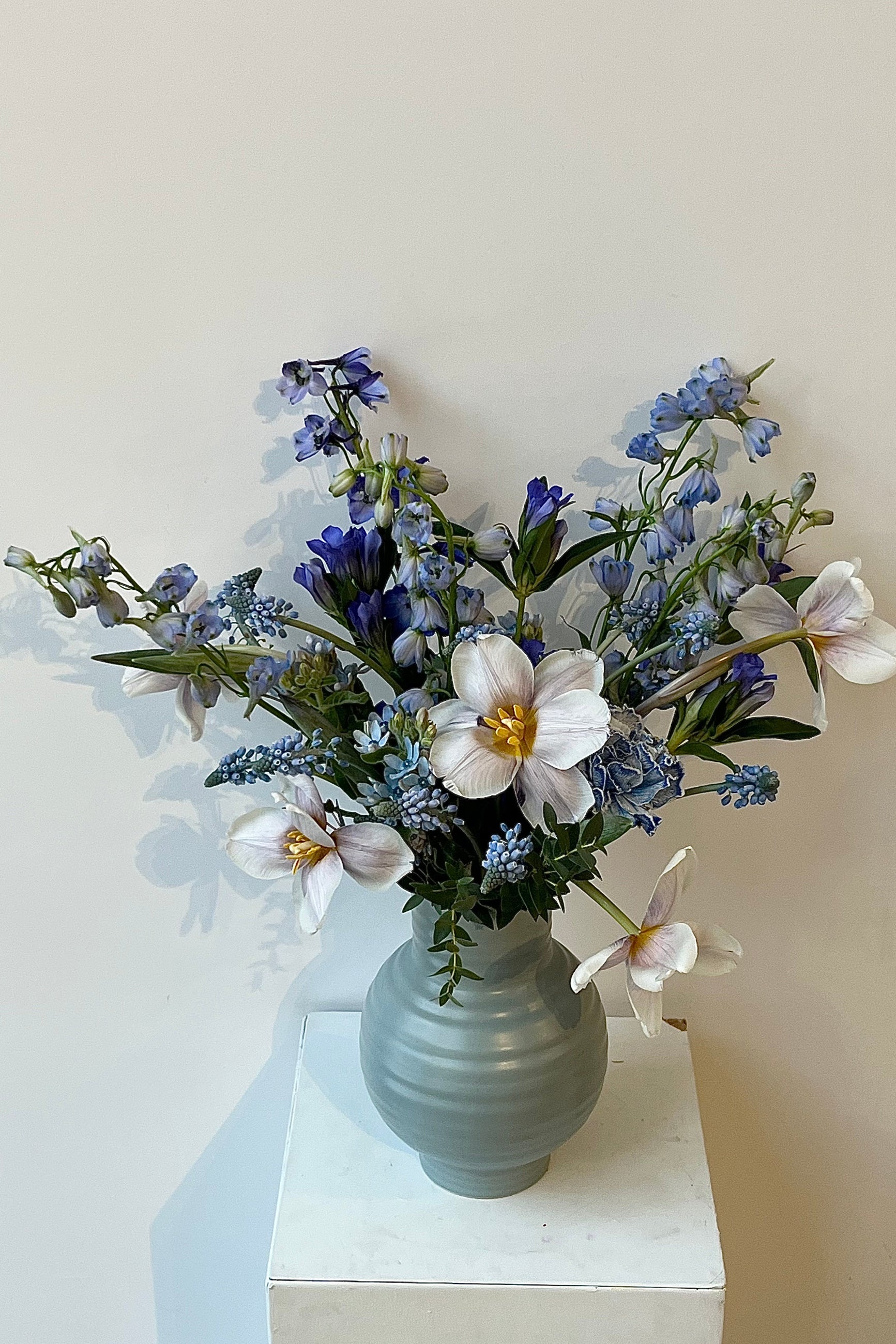 blue florals in blue vase by Sprout Home ©Sprout Home #size_$130