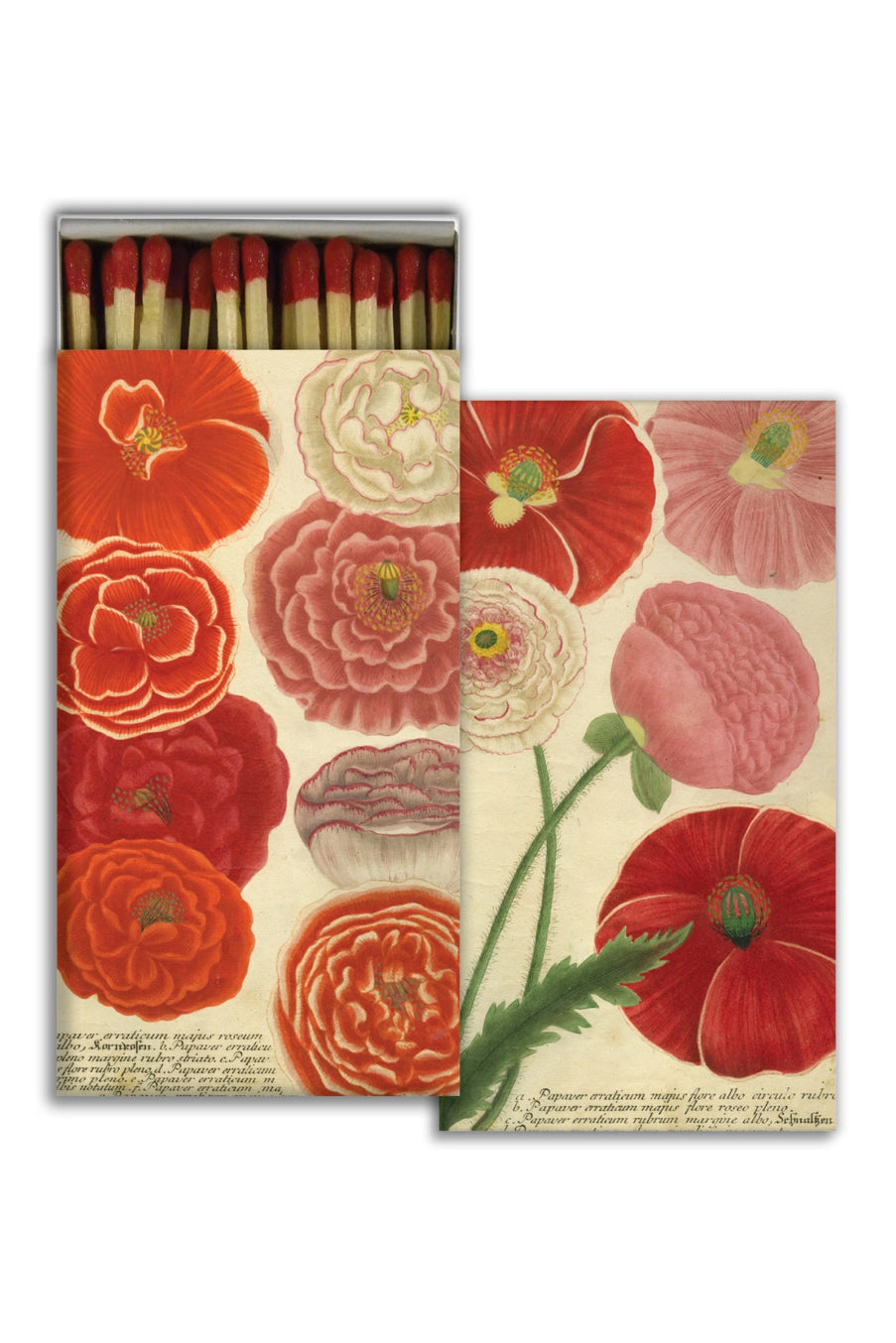 Matchbox with floral poppies design on a white background ©Homart