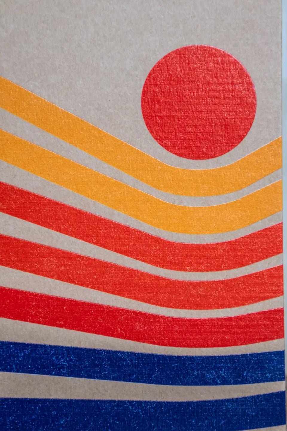 Sunset notebook detail shown from the front ©Glum Lot Press