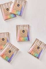 Knot & Bow rainbow ombre short beeswax candles multiple packs laying flat