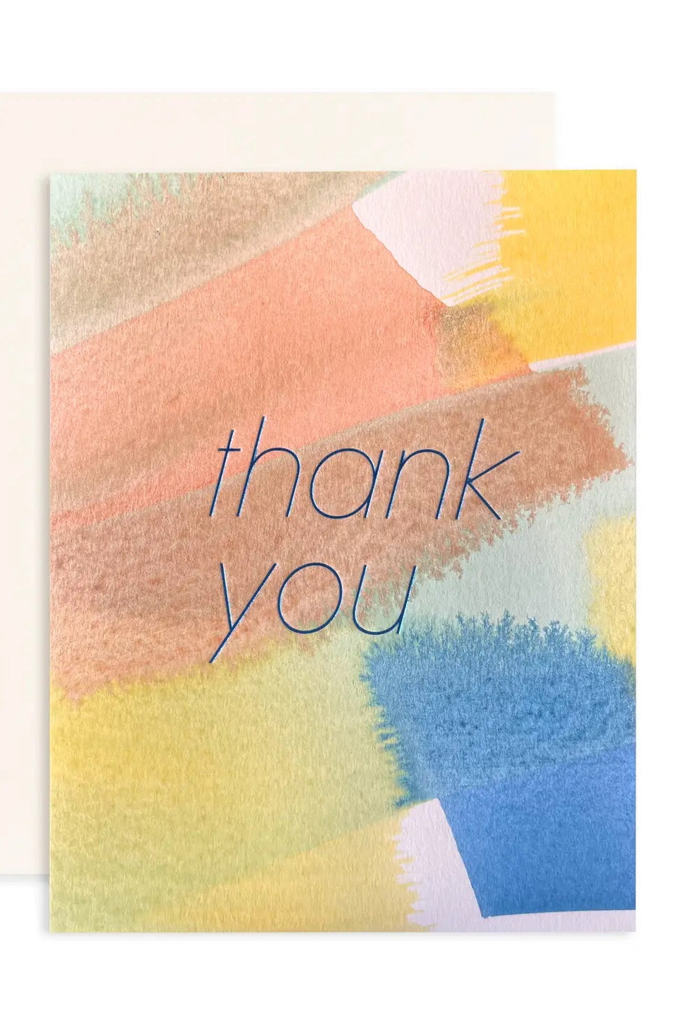 Greeting card Le Thank You with abstract design and 'thank you' text on a white background ©Moglea