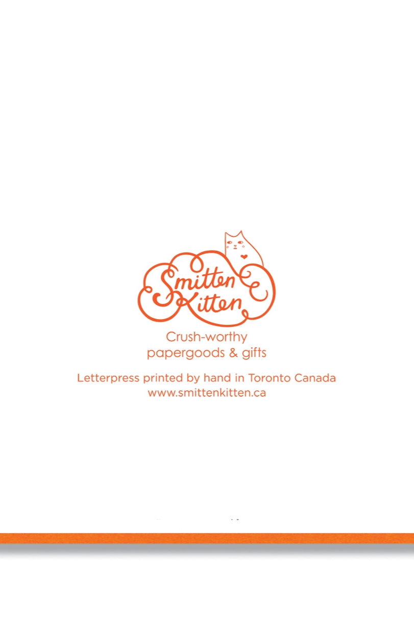 Smitton Kitten letterpress paper with logo and text on a white background