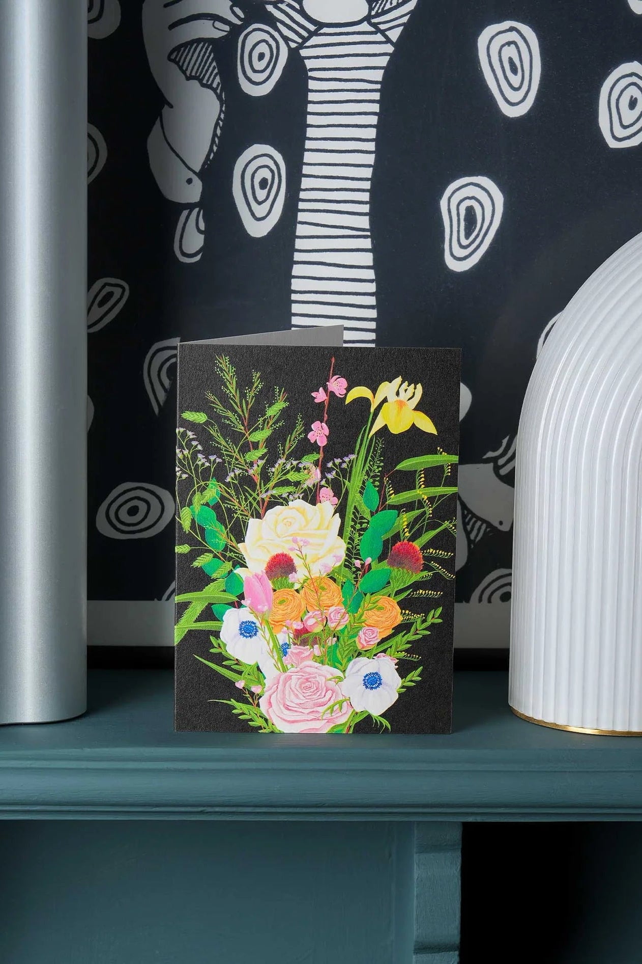 Grace & Thorn Greeting Card on a turquoise shelf ©Stengun Drawings