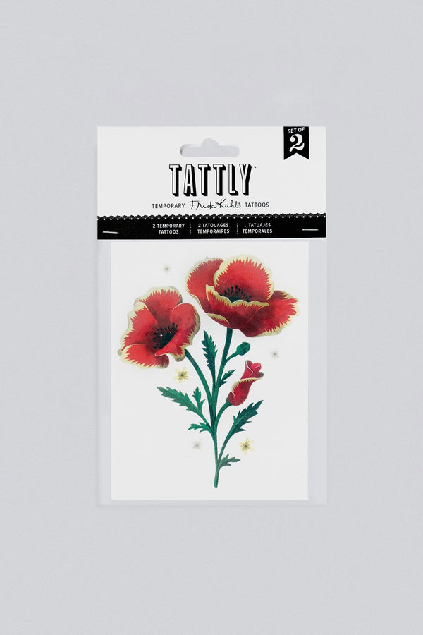 Poppies Tattoo set in its packaging by Tattly.