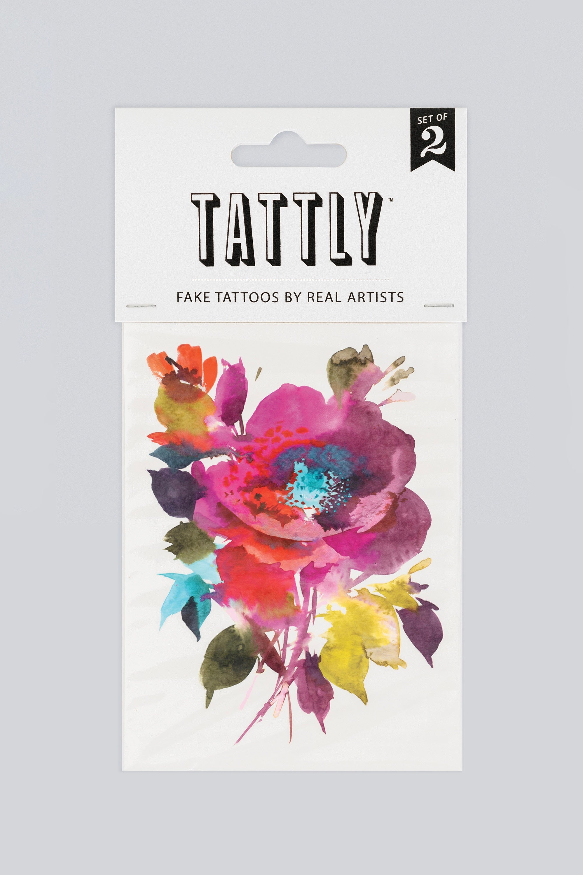 Tattly Festive Floral Tattoo set in its packaging
