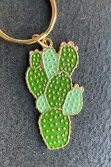 Overall view of the Cactus Keychain against a grey backdrop.