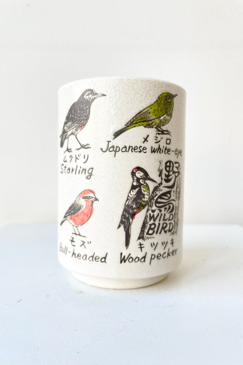 Aviary Cup against a white wall