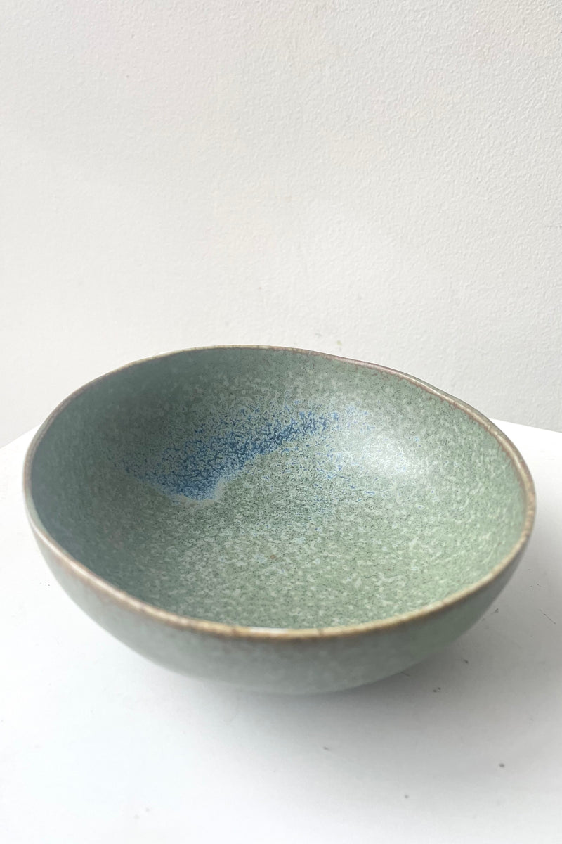 An overhead view of Bowl terra green small against white backdrop