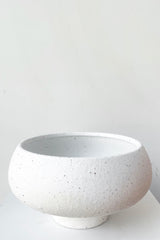 A frontal view of Cruz Stoneware Cachepot against white backdrop