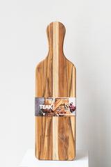 TeakHaus wood serving board in front of white background