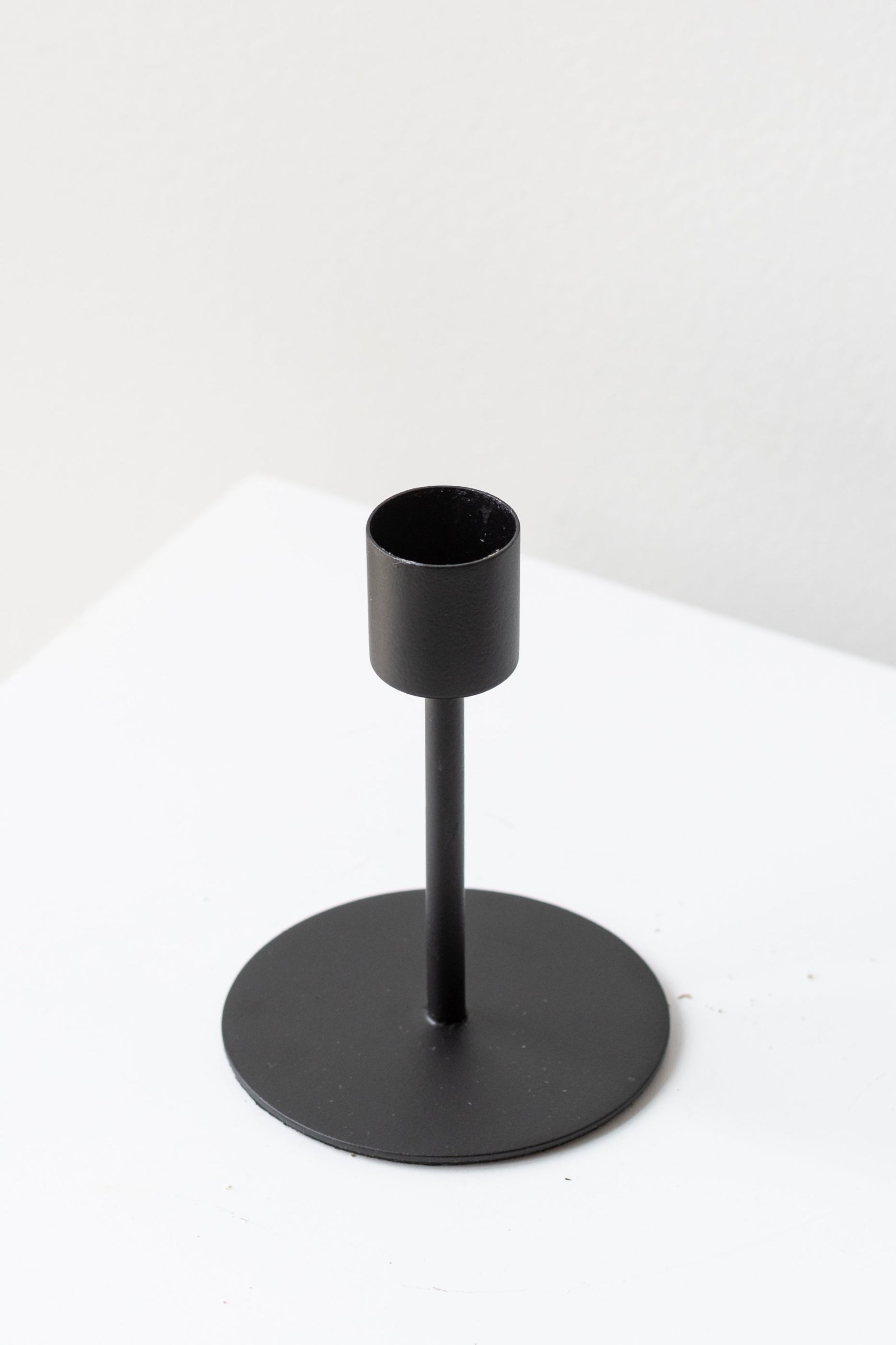 medium Kent black taper candle holder empty shown from the above side ©Sprout Home