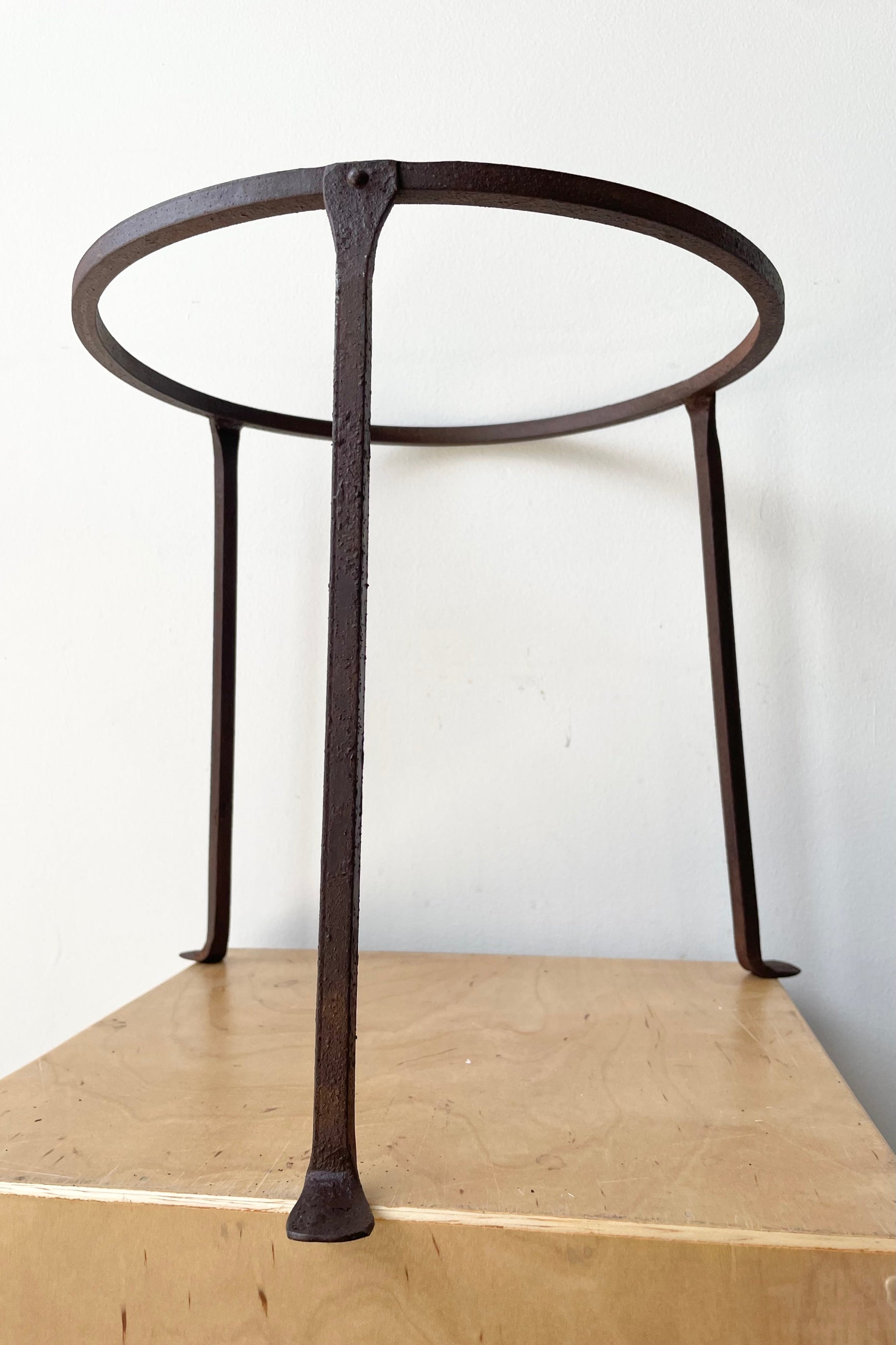 detail of the Iron Plant Stand Short 12"H x 12"D against a white wall  ©Sprout Home