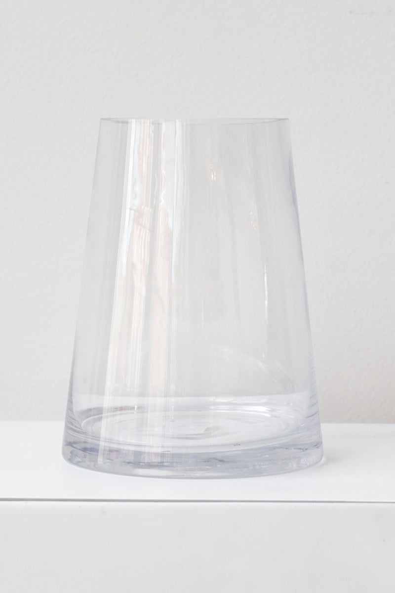 Reverse Taper Round Bottom Vase clear glass 7h x 5.5w x 3.5