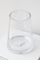 Reverse Taper Round Bottom Vase clear glass 7h x 5.5w x 3.5