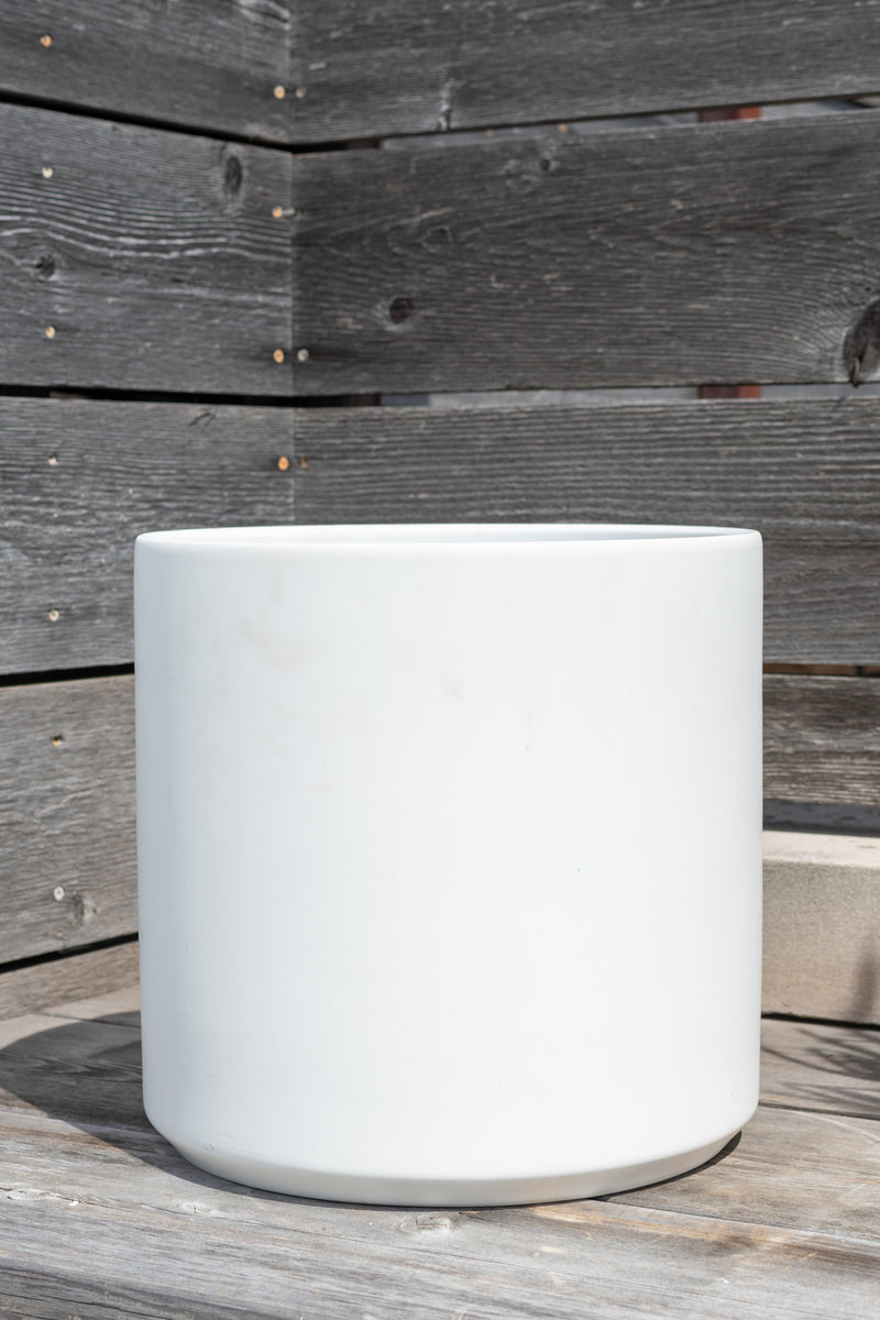 Stoneware Cylinder white 12”