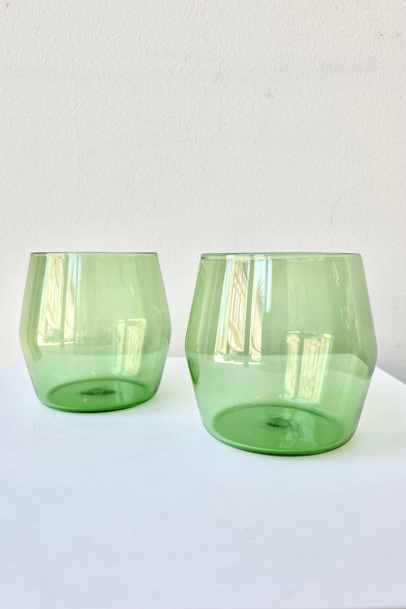 Century Glasses green, 6oz - Set of 2 against a white background 
