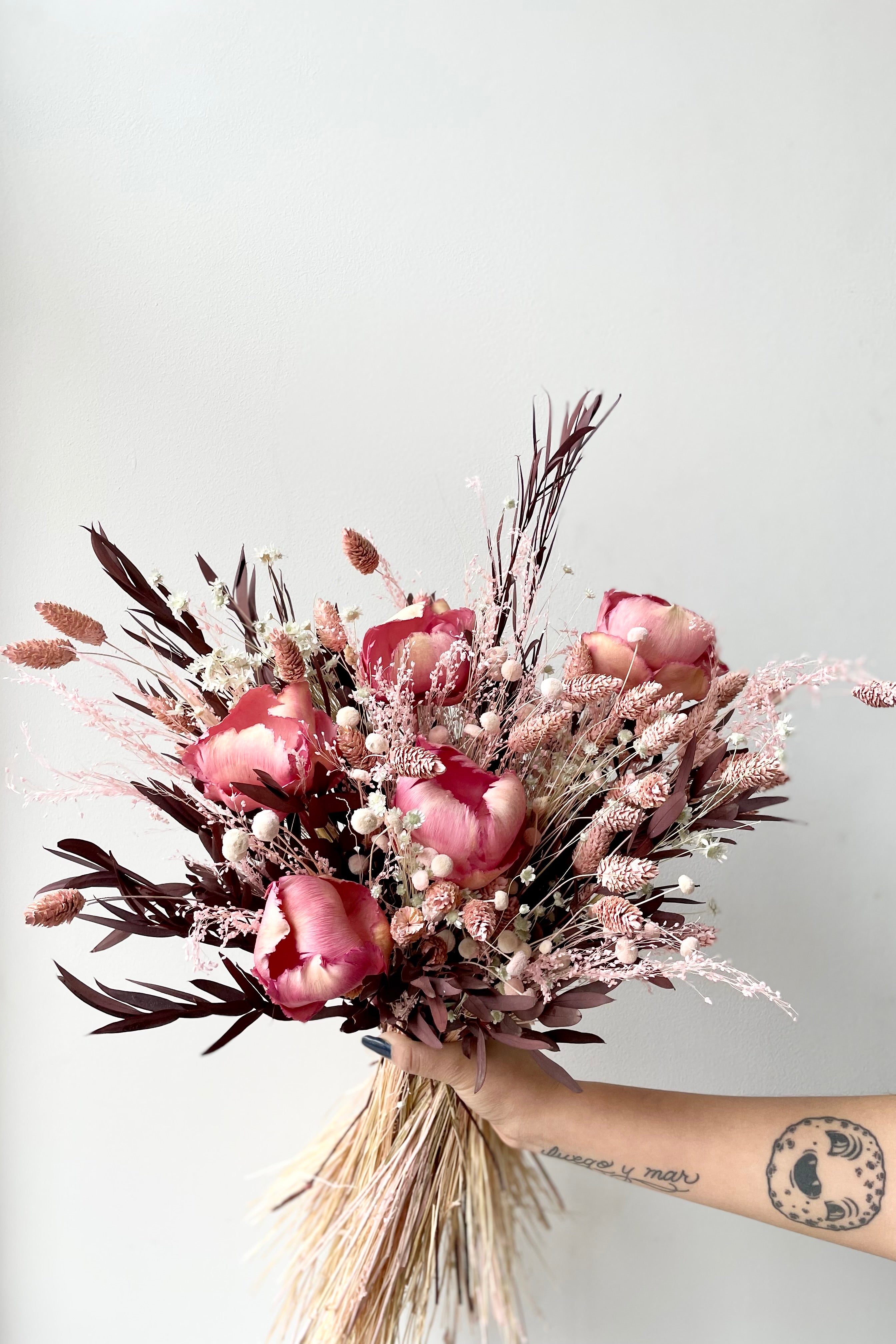 Sprout Home's Chocoberry Milkshake arrangement against a white wall. #size_$160