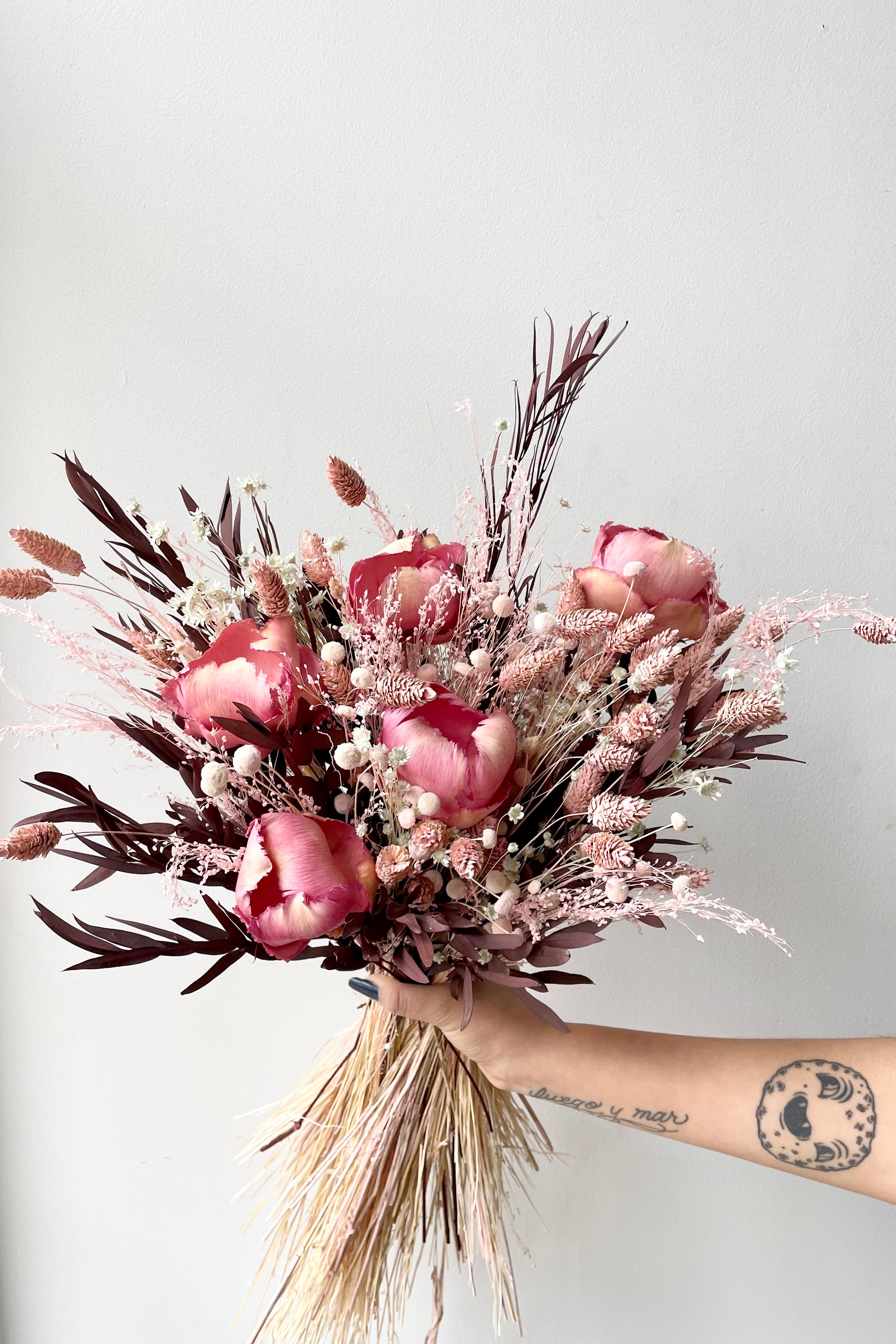 Sprout Home's Chocoberry Milkshake arrangement against a white wall. #size_$160