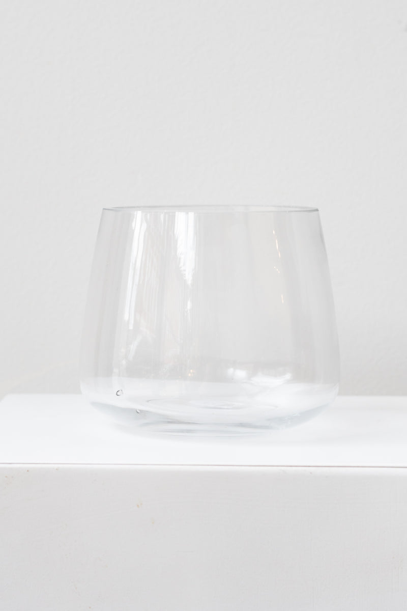 Reverse Taper Round Bottom Vase clear glass 4.5h x 5.5w