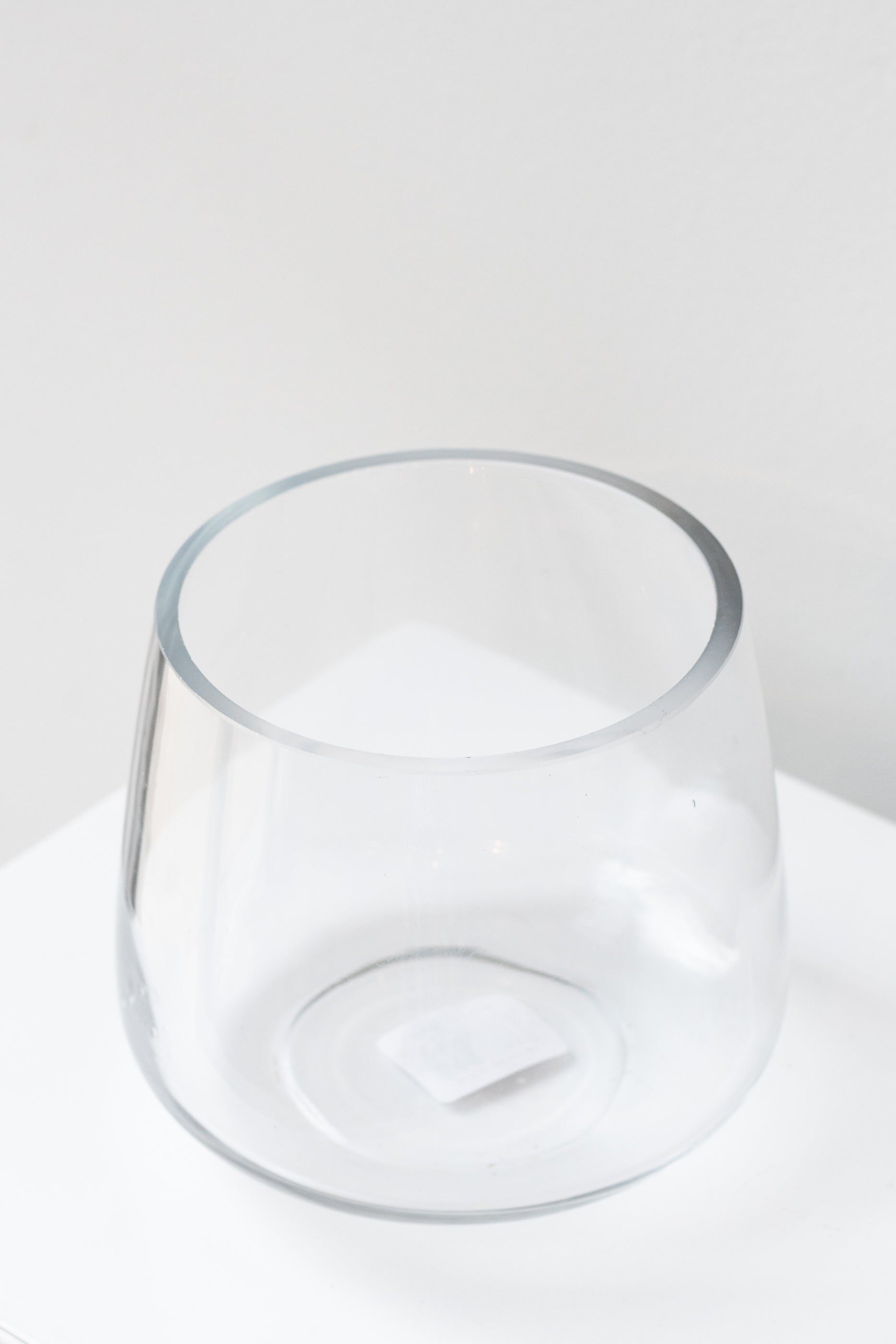 Reverse Taper Round Bottom Vase clear glass 4.5h x 5.5w