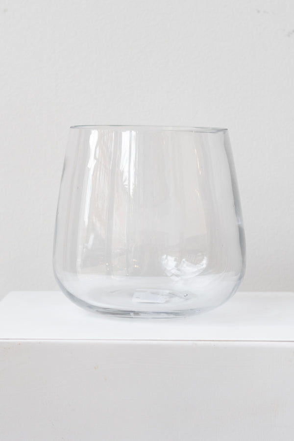 Reverse Taper Round Bottom Vase clear glass 5.5h x 6”w