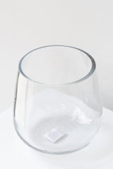 Reverse Taper Round Bottom Vase clear glass 5.5h x 6”w