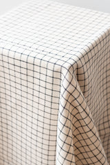 Tablecloth linen jenn grey and white small over a table