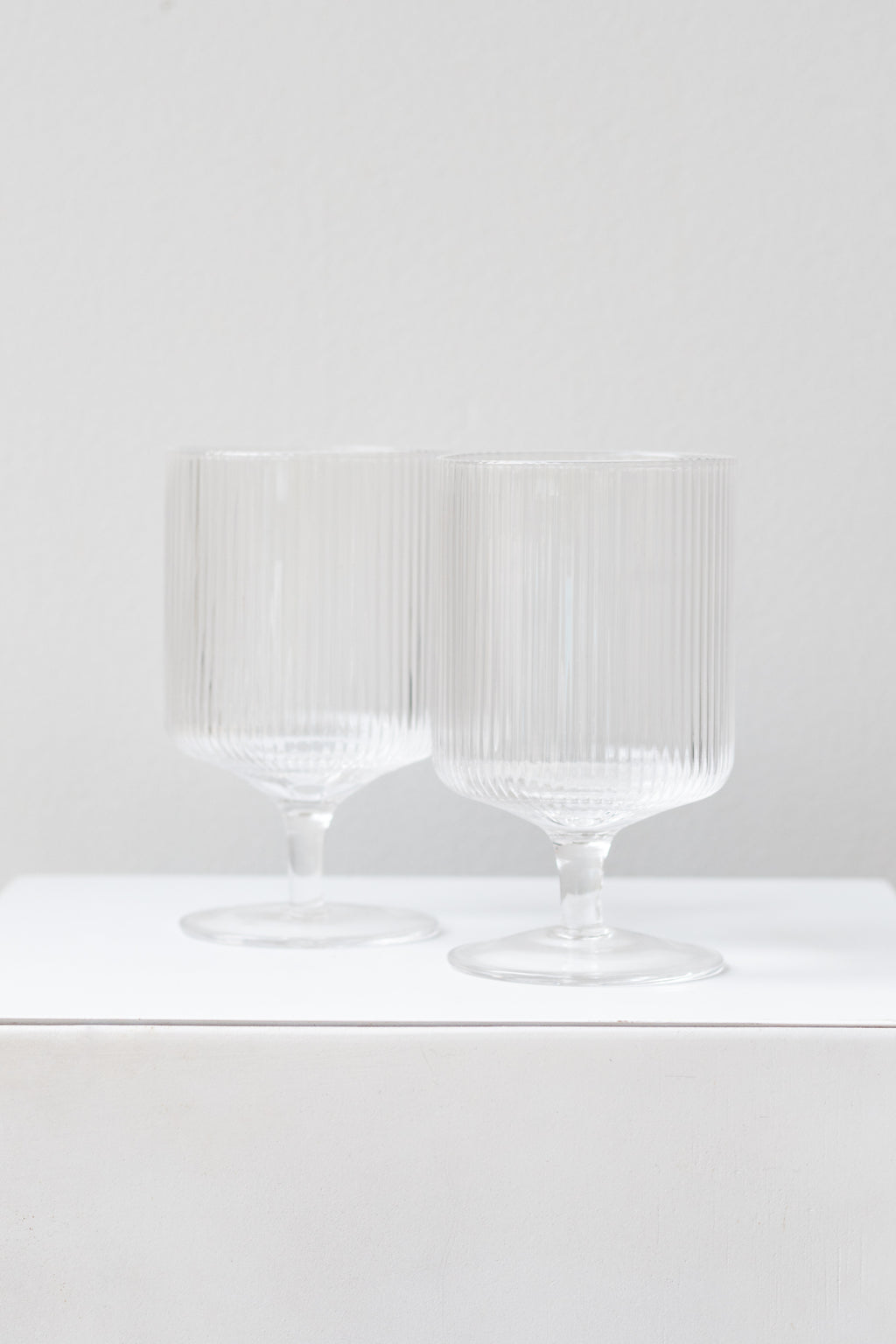 2 Pcs Ripple Drinking Glasses Set - 9 oz Modern Kitchen Vintage