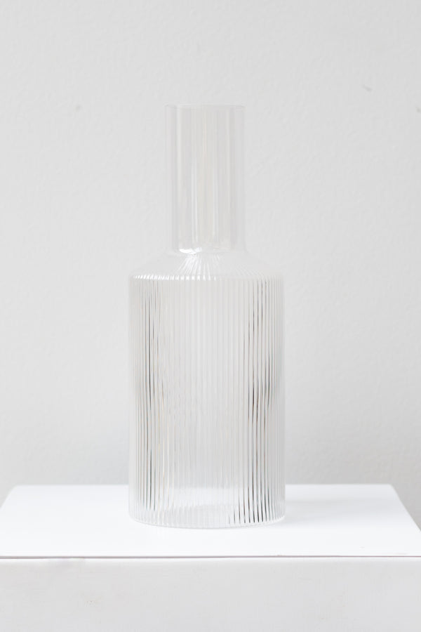 Ferm Living Ripple Carafe glass clear on white surface in a white room