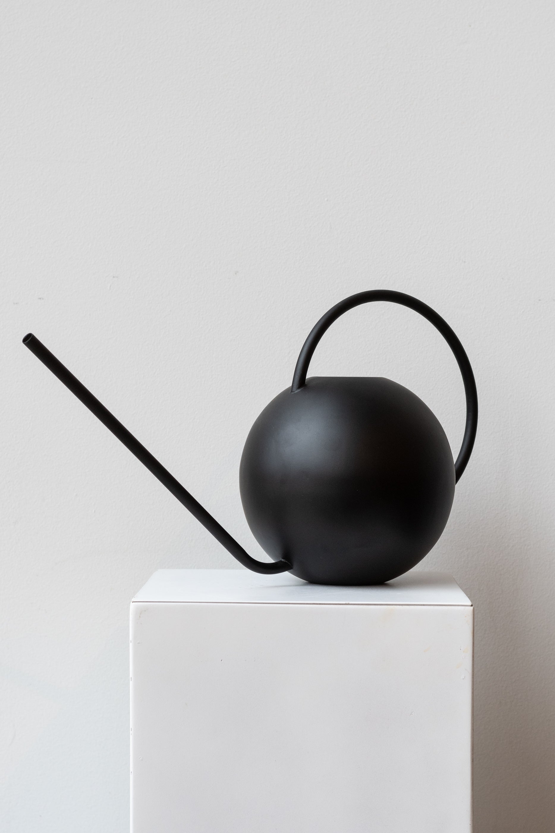 Black Matte Metal Round Watering Can