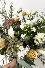 A detailed shot of fresh Floral Arrangement Eggnog for $85 by Sprout Home Floral in Chicago