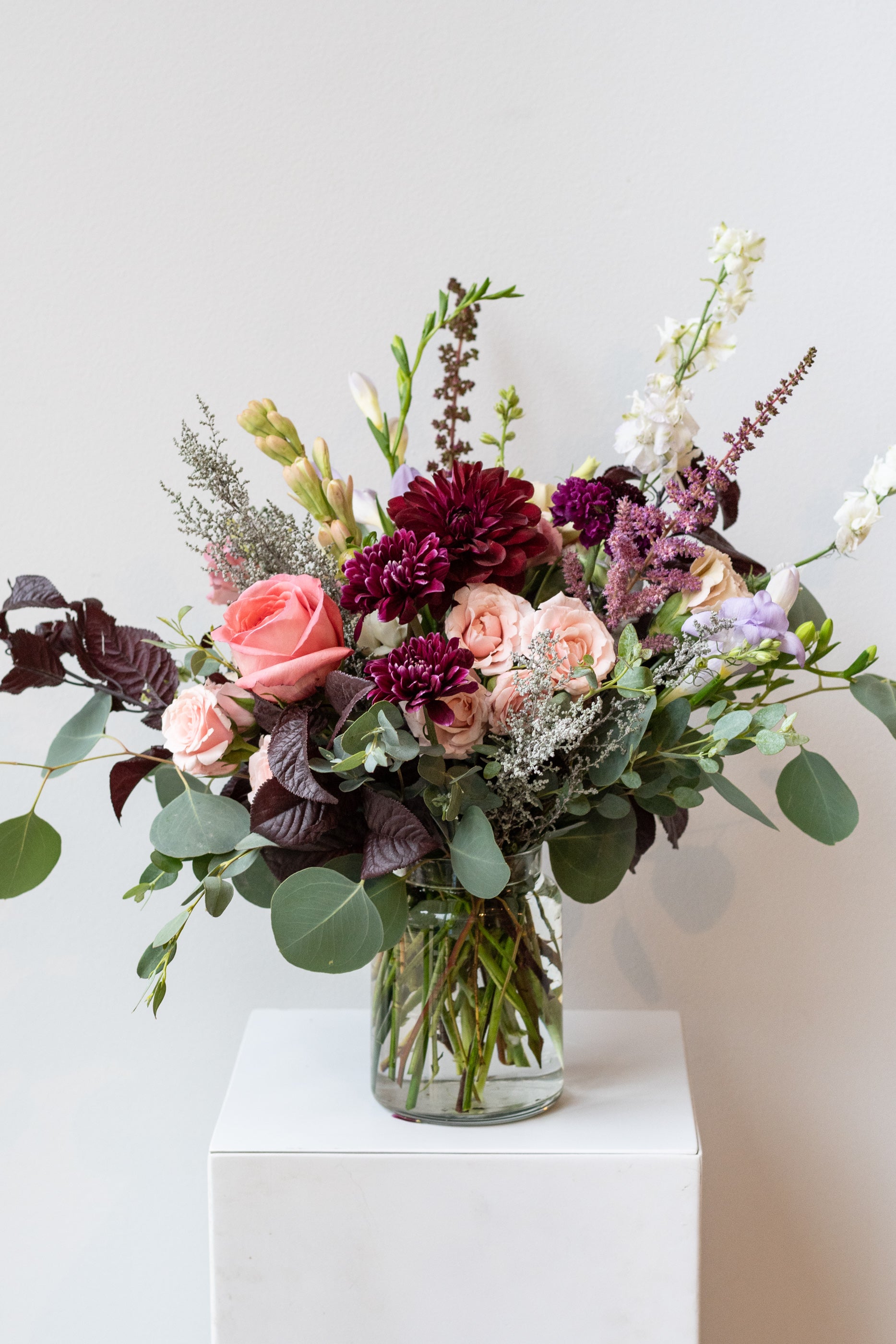 A detailed view of an example of Floral Arrangement Dusk from Sprout Home in Chicago #size_$90