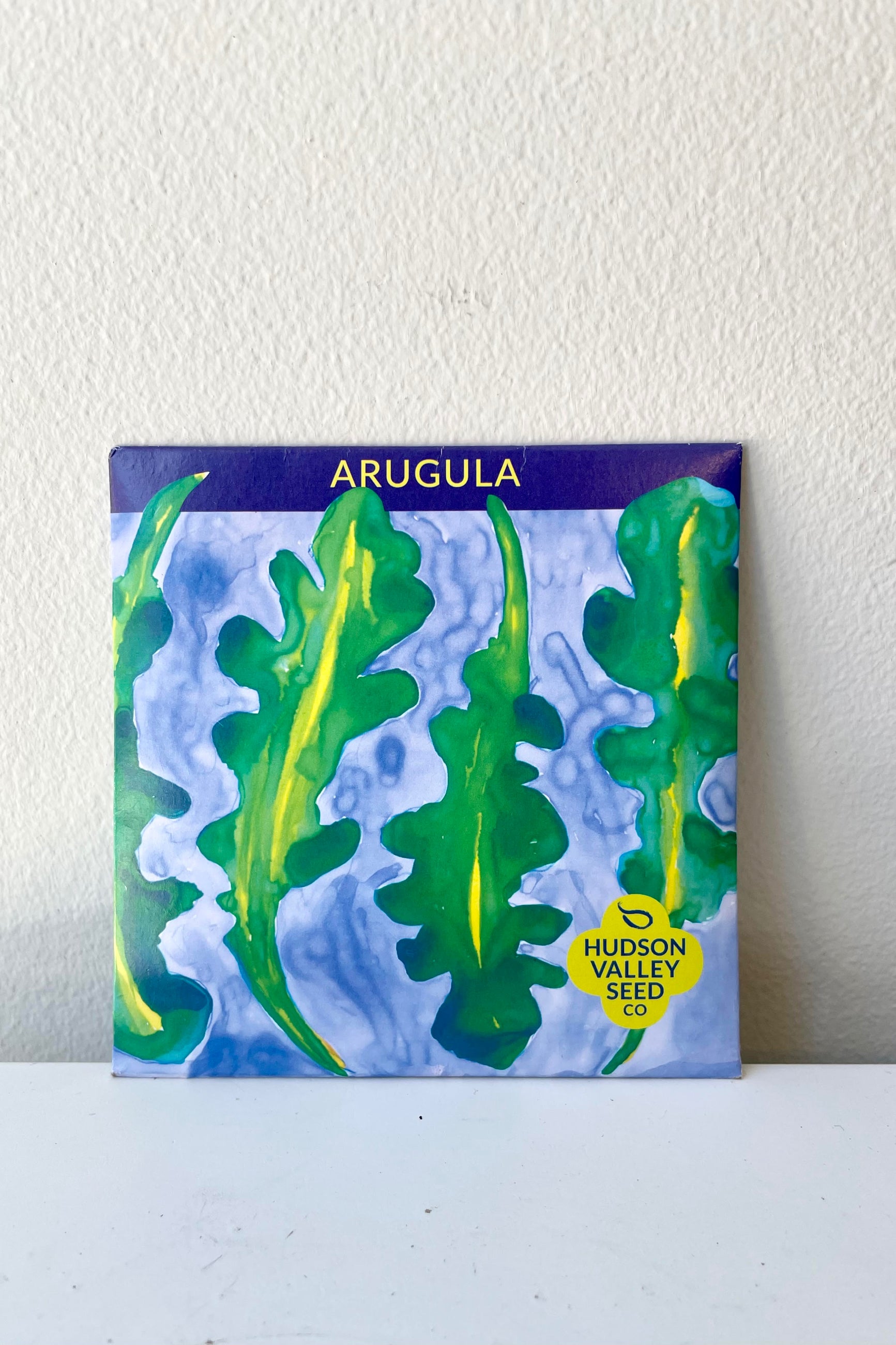 A detailed look at the packaging Green Arugula Seeds Art Pack ©Sprout Home