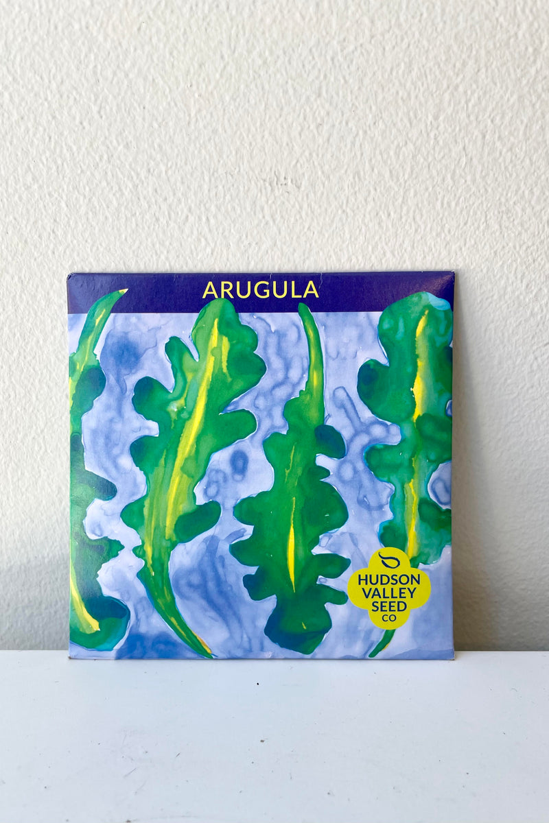 A detailed look at the packaging Green Arugula Seeds Art Pack