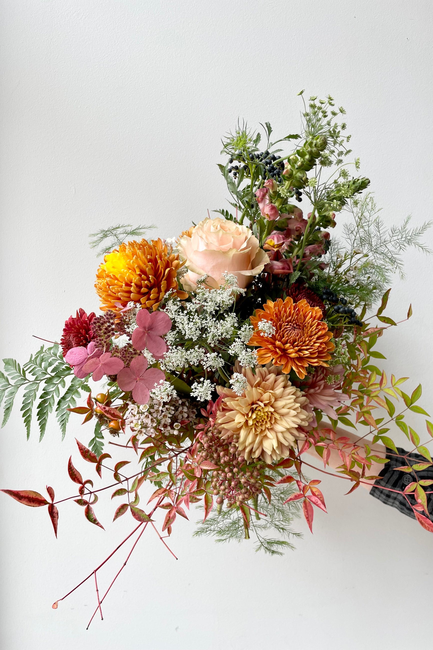An example of fresh Floral Arrangement Harvest Moon filled with mums by Sprout Home Floral in Chicago, available for delivery or pickup ©Sprout Home #size_$130