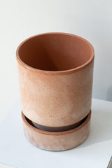 Rosa 5.5 inch Hoff Pot by Bergs Potter on a white surface in a white room