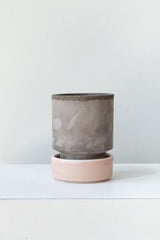 Grey and quartz 3.1 inch Hoff Pot by Bergs Potter on a white surface in a white room