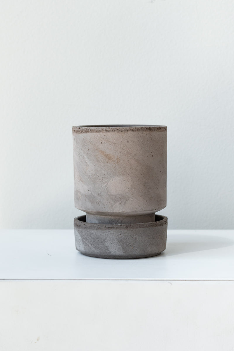 Grey 3.1 inch Hoff Pot by Bergs Potter on a white surface in a white room
