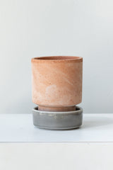 Rosa and pearl 3.1 inch Hoff Pot by Bergs Potter on a white surface in a white room