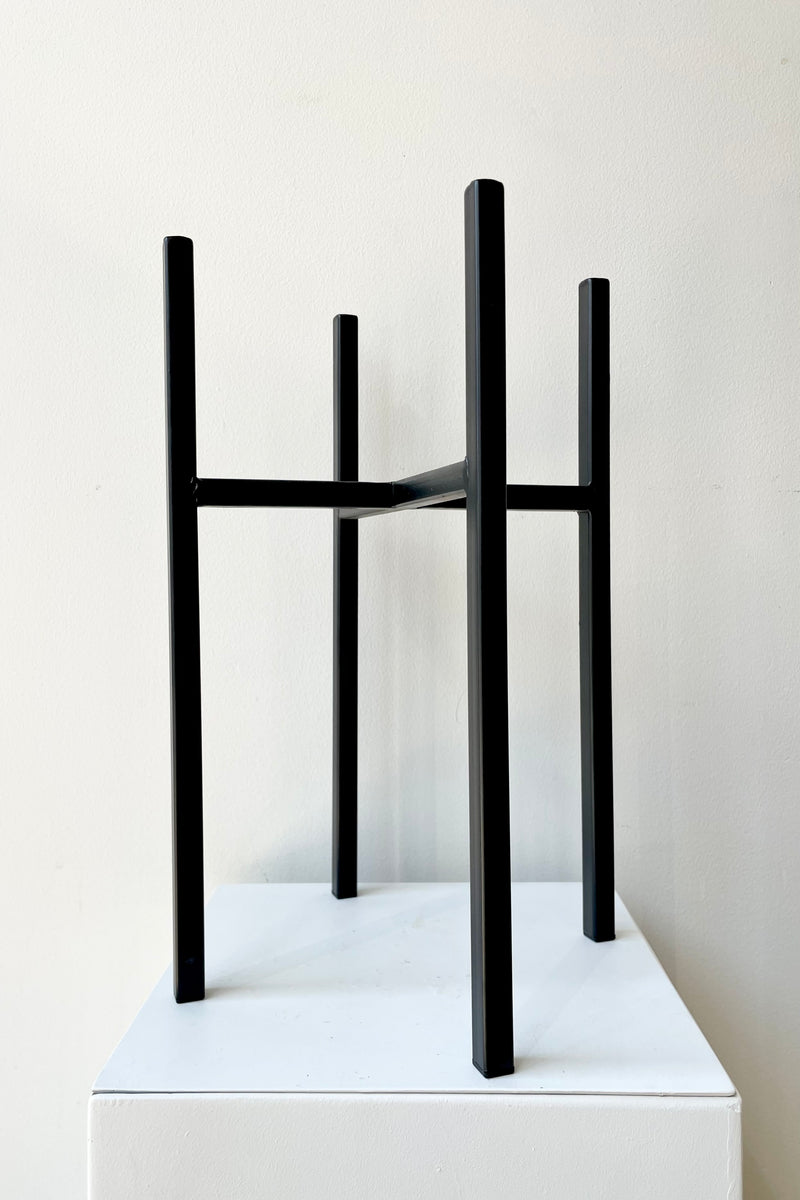 Ascot Plant Stand black 8"  against a white wall
